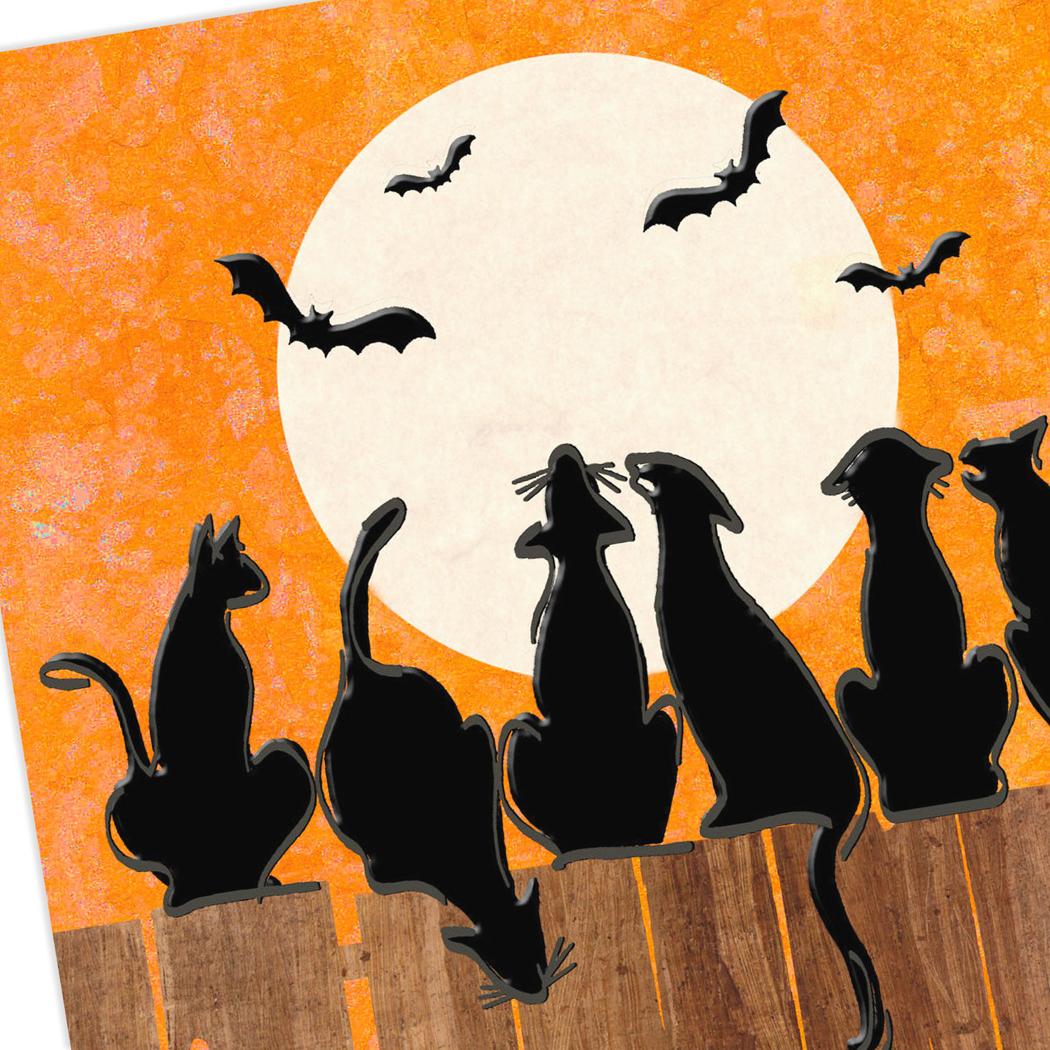 A Glaring of Cats Halloween Card
